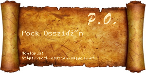 Pock Osszián névjegykártya